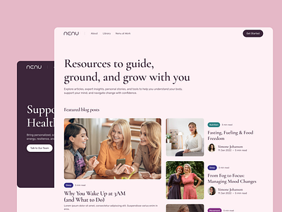 Resource Center for Women's Well-being website article b2c blog blog page business card clean community feminine medic medical modern resources simple well being women