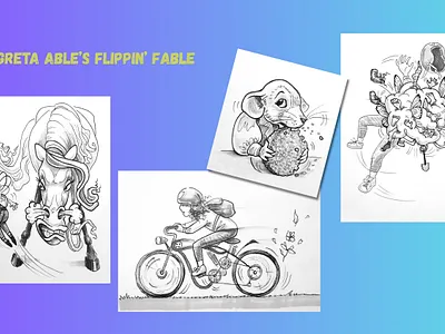 Black Linework Illustration animals black and white book illustration cartoon character ilustration children childrens book comic illustration ink linework