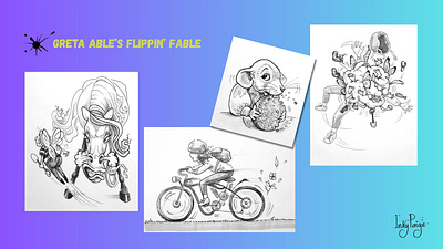 Black Linework Illustration animals black and white book illustration cartoon character ilustration children childrens book comic illustration ink linework