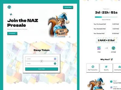 🐿️Presale Page app design blockchain website branding crypto app crypto website design cryptocurrency design figma landing page meme coin website minimal landing page mobile app design nft landing page presale landing page presale page design ui design uiux ux web design website design