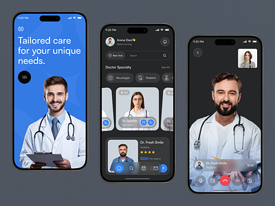 Healthcare Mobile App UI – Book Appointments & Track Health app app design doctor appointment app health app healthcare healthcare app ios medical app mobile mobile app telemedicine app