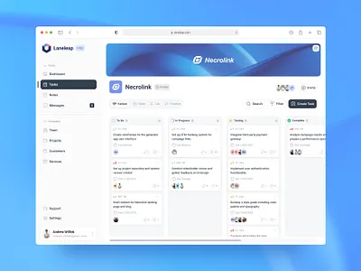Kanban Task Board blue kanban management minimalist modern product task ui ui design ux design web app