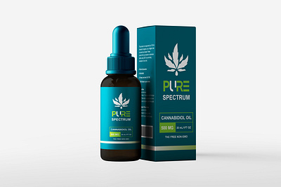 Pure Spectrum Cannabidiol Oil adobe illustrator box packaging cannabidiol oil cbd oil graphic design illustration label others pac pure spectrum