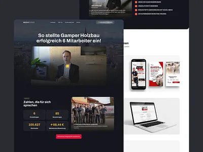 Case Study for Marketing Agency about us agency b2b b2c business case study clean client design german informative marketing agency modern portfolio simple ui video in hero