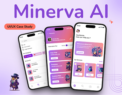 Minerva AI - Academic-focused AI Chatbot academic chatbot ai ai tutor app chatbot design mobile app ui uiux design zeepalm