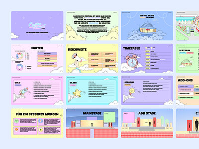 Presentation for Gen Z Event in Germany b2b branding colorful creative design event festival gen z graphic design illustration location logo map modern pitch deck presentation stage design