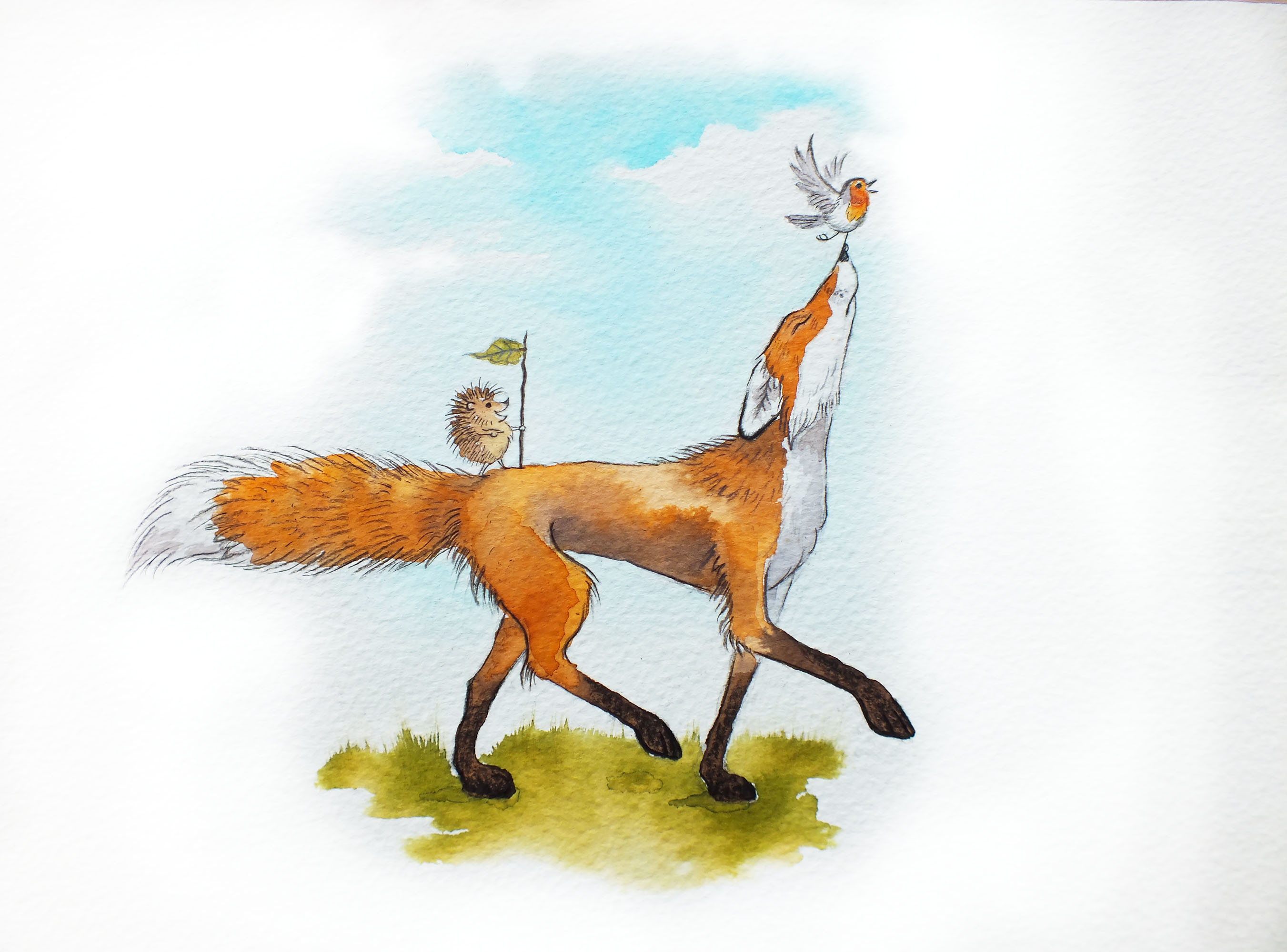 Fox and Friends - The Peaceful Protest animals book illustration children childrens book greetings cards illustration watercolor