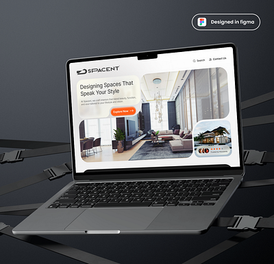 SPACENT - Interior design (Landing page) animation architect design bento box interiordesign landing page modern design ui uiuxdesign ux uxdesign