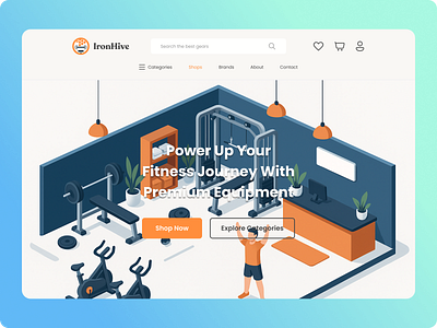 IronHive - Ecommerce Landing Page Design branding e business ecommerce website fitness website graphic design gym website home gym homepage landing page logo shahriar durjoy shopping design shopping website typography ui ui design user experience user interface ux design website design