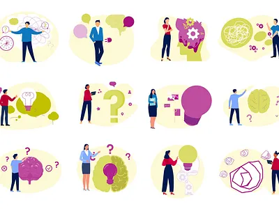 Thinking Illustration Lottie Animation 2 concept art