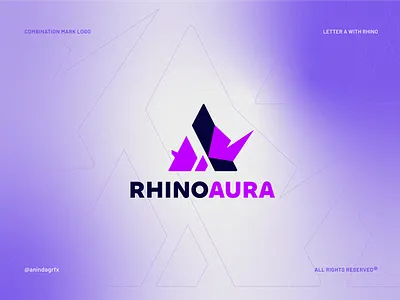 Letter A Logo With a Combination of Rhino a letter logo animallogo brand strategy brandidentity branding designprocess identity design letter a letter logo logo design logo reveal logoconcept minimallogo modern logo rhinologo