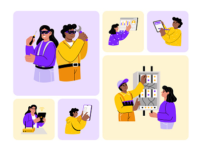 IT Illustrations Art Set cloud code coding dashboard design developer devices digital illustration it programmer software startup system tech technology ui vector web workflow