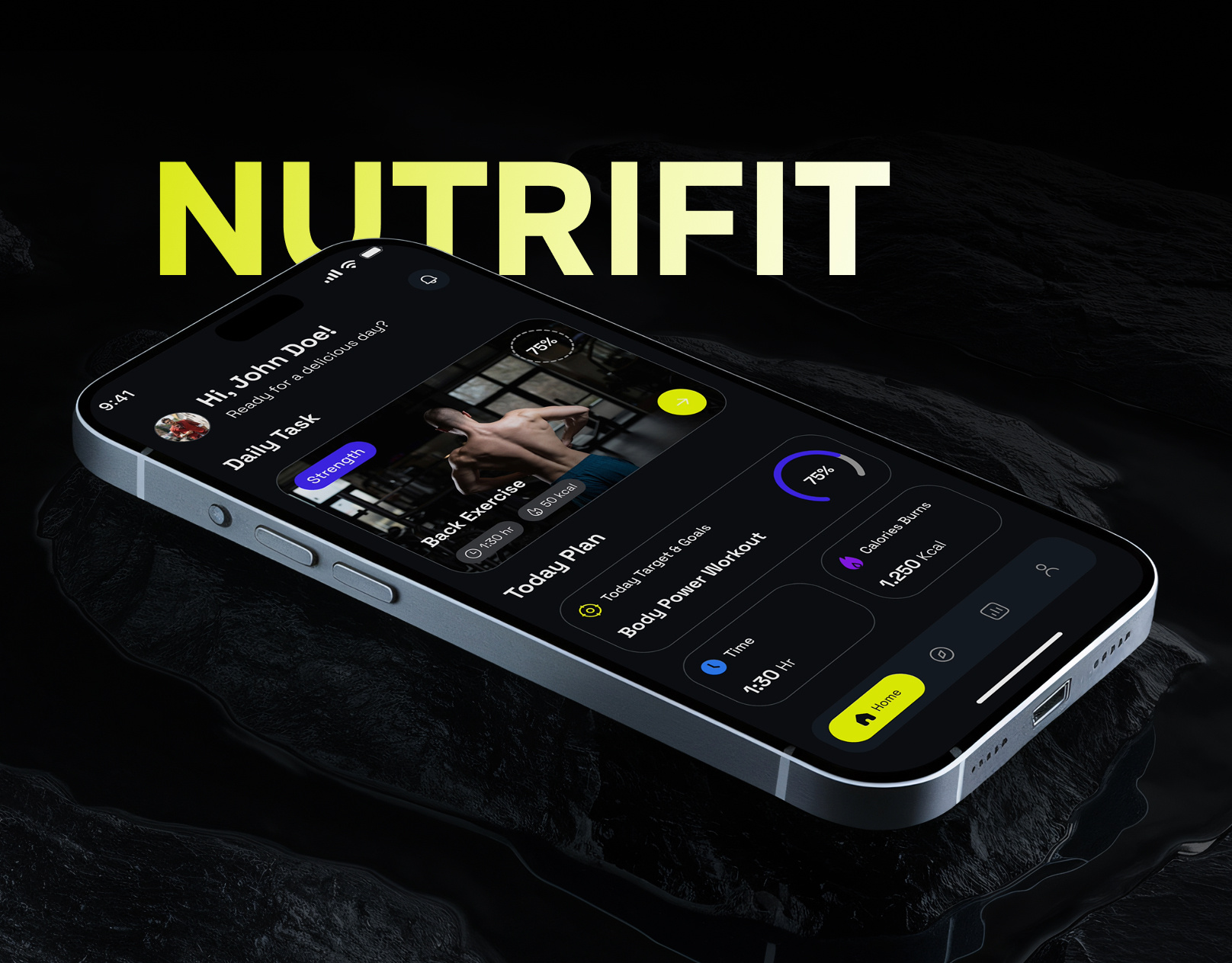 NutriFit – Nutrition & Fitness App ai fitness app animation branding clean fitness ui fitnessapp image recognition interaction ios meal app meal scanner trackingapp