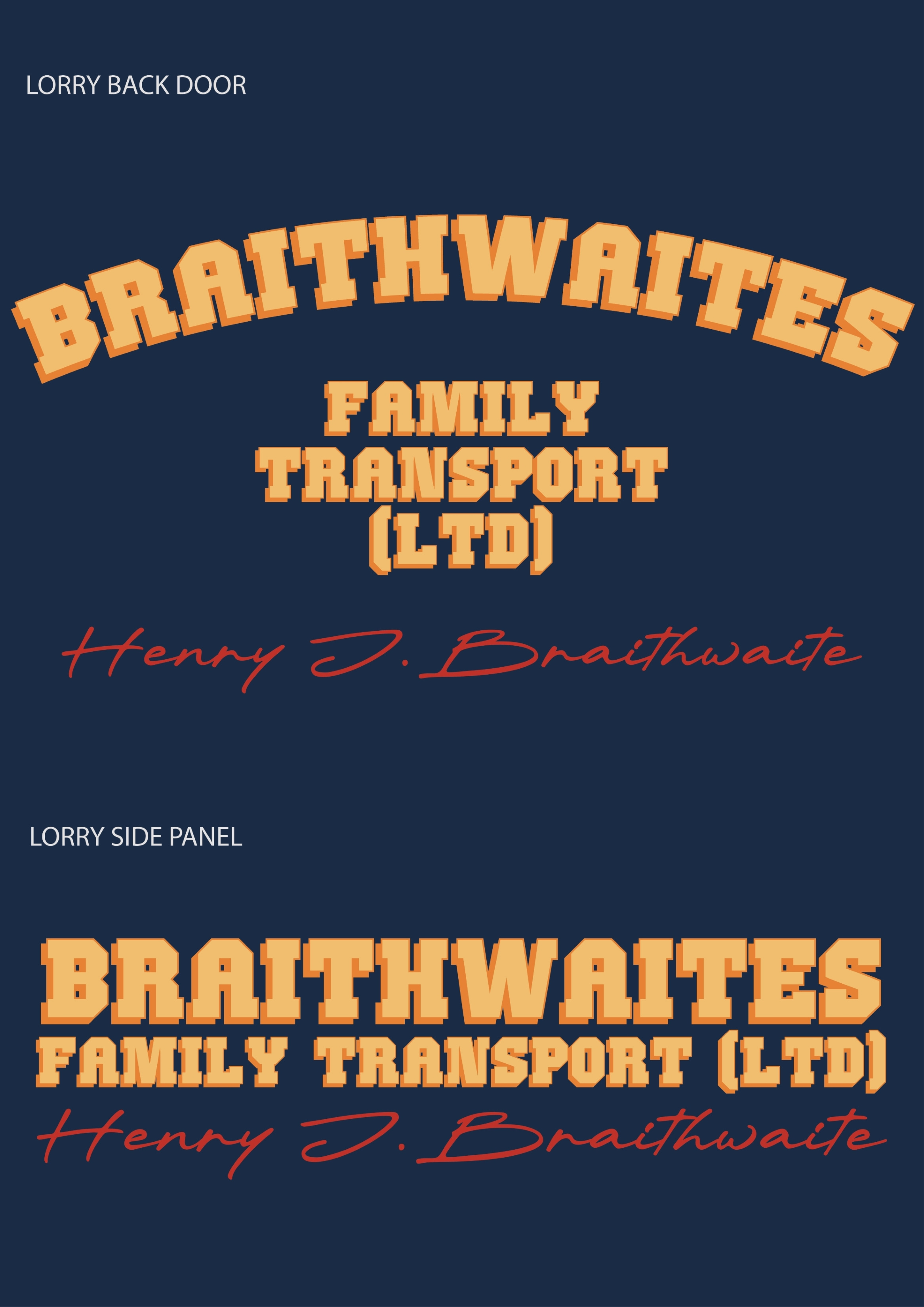 Transport company branding