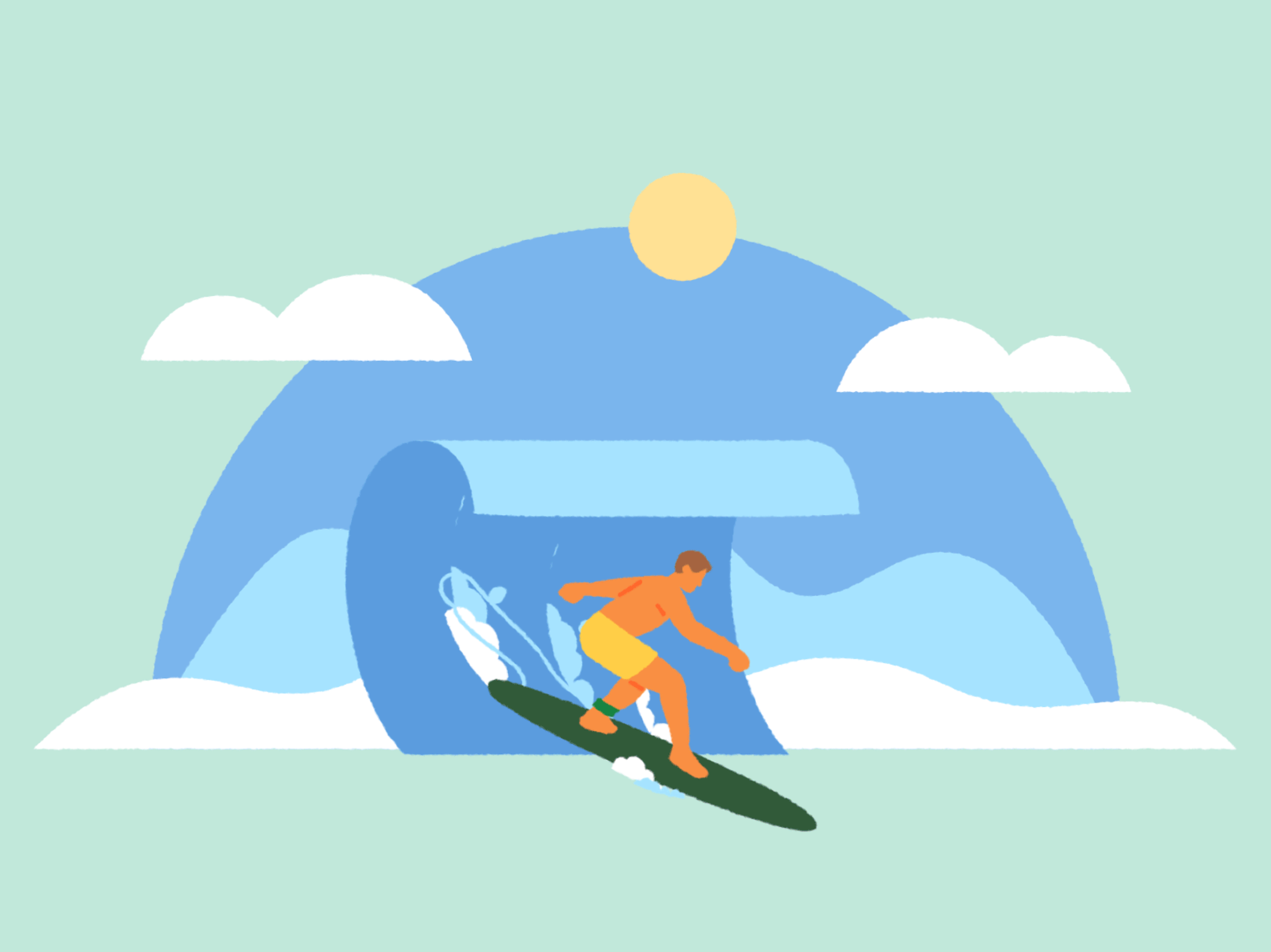 Build a life you don't need a vacation for adobe aftereffects animation cloud data graphs illustration infographic motion motiongraphics muti sun surf texture wave