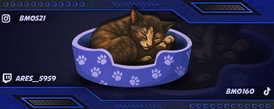 “Pawz & Play – Cozy Twitch Cat Banner” #TwitchBanner cat banner open for commission pawz and play stallion studio limited twitch