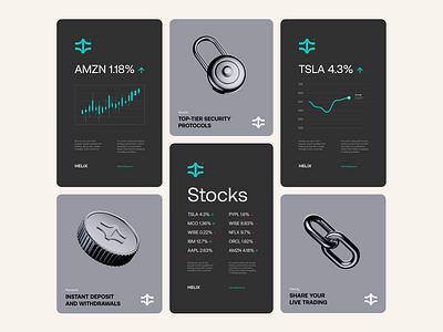 Website Cards broker charts currencies forex indices stocks trading ui cards ui design ux design web design