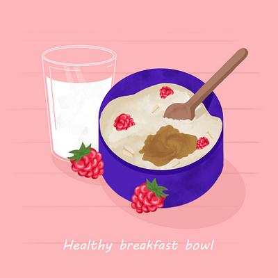 Healthy Breakfast Bowl | Illustration art direction breakfast illustration digital art digital concent flat illustration healthy breakfast illustration illustrationlove vector visualization