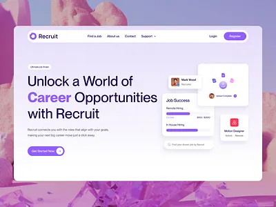 Recruit - Job Search Platform app appdesign branding design mobileapp ui uiux webdesign