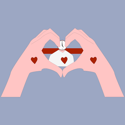 Hands Forming Heart Shape with Nurse Illustration ui woman nurse