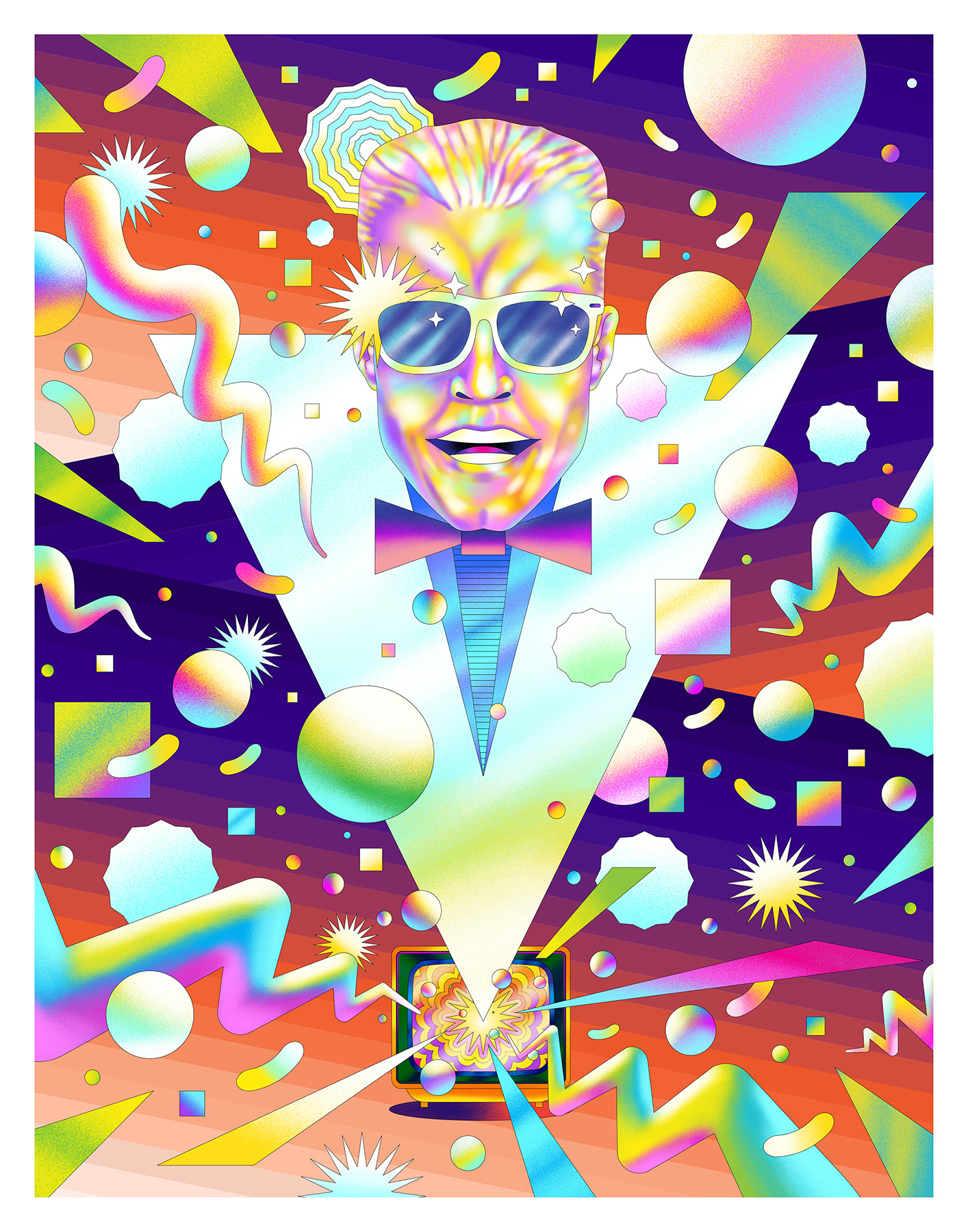 Max Headroom - I want my MTV 80s affinity designer art direction art show design exhibition figure fun graphic illustration illustrator max headroom mtv music portrait print retro shading texture vector
