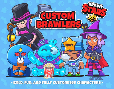 Stylized Brawler Illustrations – Game Fanart Project branding brandmascot cartoon cartoon character cartoon illustration cartoon logo cartoonstyle characterdesign custom character cute cartoon cute mascot digitalmascot esportsdesign game character game illustration illustration mascot cartoon mascot logo vector illustration youtubemascot