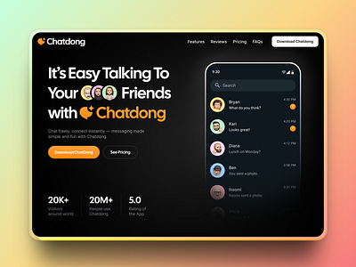 Modern Messaging App Landing Page app design landing ui ux web website