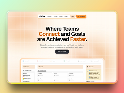 Team Productivity Landing Page app design landing ui ux web website