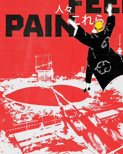 PAIN. anime artwork design digital art graphic design naruto poster poster design protest design