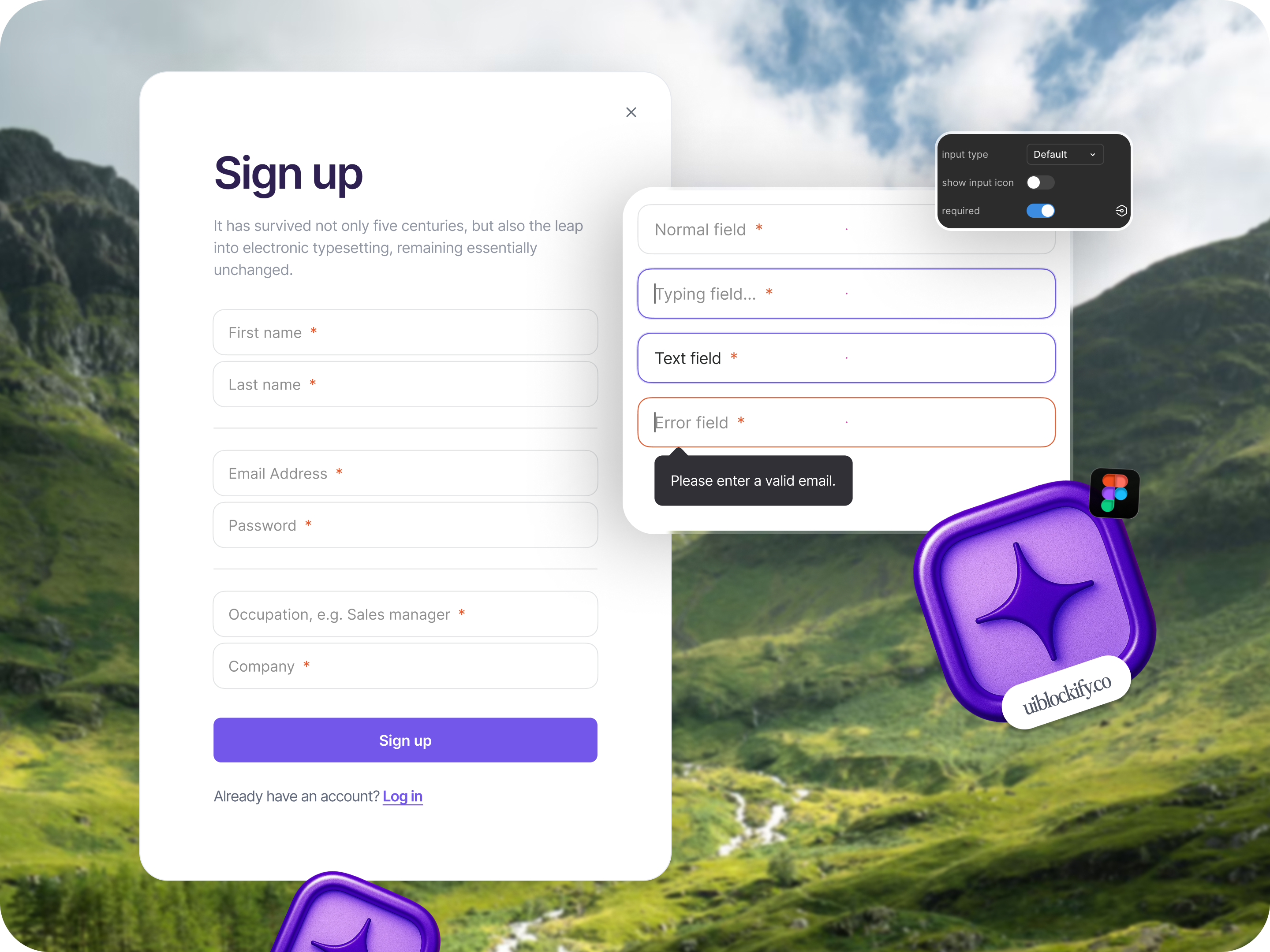 Sign up Modal - Figma ready to use blockify component components copy to figma design figma figma design free graphic design modal section sign in sign up ui design use