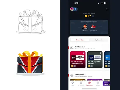 DreamBOX Bottom Sheet / Dream 11 adobe aftereffects animation branding design flat graphic design icon illustration logo minimal motion graphics ui