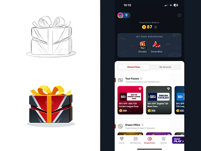 DreamBOX Bottom Sheet / Dream 11 adobe aftereffects animation branding design flat graphic design icon illustration logo minimal motion graphics ui