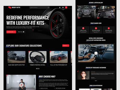 Car Body kit Website desgine🚗 car desgine car kits wwebside desgine creativ creativ webside fotter hola landing page mordan mordan desgine section webside