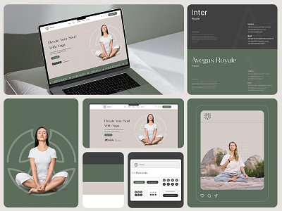 Yoga Studio Website – Custom Branded Wordpress Divi Template aesthetic website branding design divi fitness studio illustration layout mindful branding mockup modern website studio website template ui ux website website for yoga studio wellness studio wordpress yoga studio yoga template