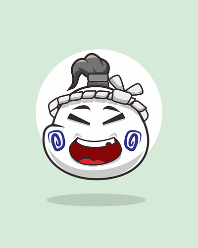 Cheerful martial artist emoticon head