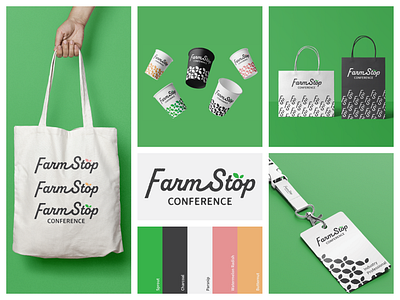 Farm Stop Conference Branding branding farm branding green branding logo logotype packaging design pattern design typography