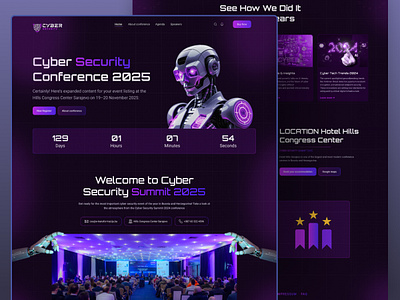 Cyber Security Conference / Website conference conference website cyber cyber security website cyberpunk cybersecurity cybersecurity website design event forum website hacking landing page landing page design meeting shield ui webdesign website design