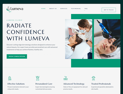 Skincare Clinic Website UI Design beauty healthcare ui clean design dermatology website medical website minimal website skincare website ui ux website