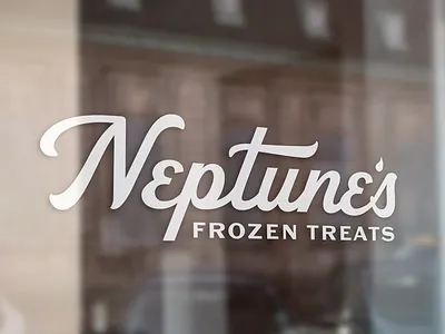 Neptune’s Frozen Treats Branding agency branding coastal design fro yo frozen yogurt graphic design greek mythology illustration logo neptune