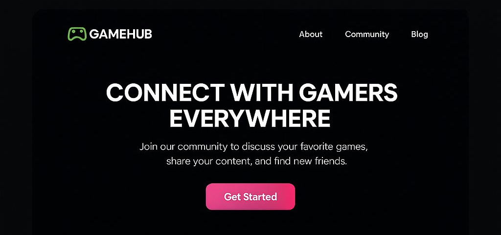 Example of High Converting Gaming Website Design 