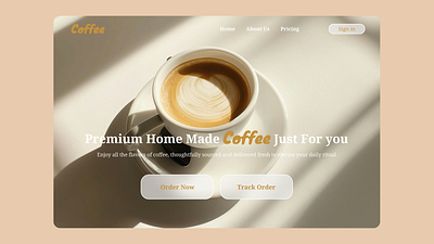 Coffee Shop Landing Page graphic design hero section landing page product design ui uiux web design web pages