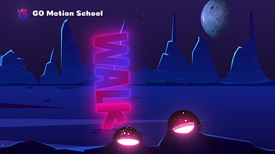 Go Motion School [WALK] animation branding design illustration intro logo logoanimation motion graphics outro ui