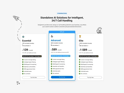 SaaS Pricing animation call center compare comparison design drawn flat hand illustration modern offer plans popular pricing saas tiles ui ux web website