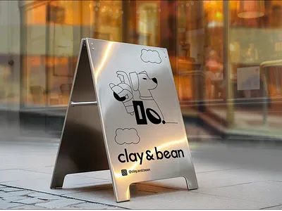 Clay & Bean London Coffee Shop - A -frame brand design branded collateral branding clay claybean custom customebrand freelancer goodplaces graphic design illustration london oanamaries susitainable unique