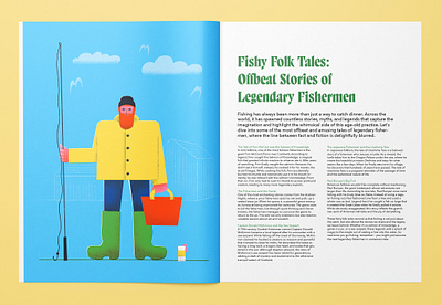Fishy Folktales Illustration boots illustration character illustration colorful digital art editorial illustration fisherman illustration fishing illustration illustration magazine illustration person illustration publication illustration raincoat illustration seaside illustration summer illustration summertime illustration