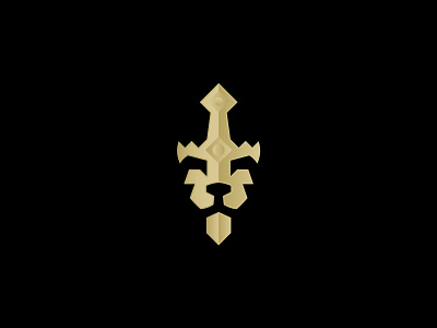 Luxury lion sword logo animal blade elegant king lion luxury power premium royel sharp strong sword wild