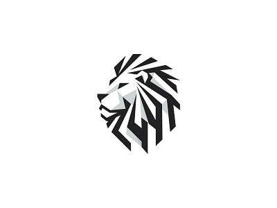 Geometric lion head logo animal brand branding design geometric graphic design head icon lion logo masculine premium royal vector