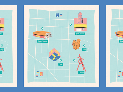 Illustrated Map college graphic design illustrated map illustration map design