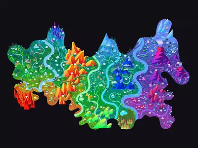 Fantasy Map aftereffects animation character character design country creature design fantasy gif illustration loop map motion