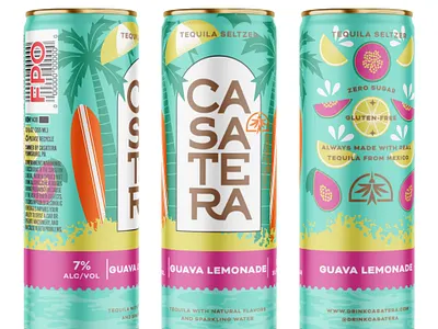 Casatera can illustration for Inky Goodness Bootcamp beverage beverage illustration branding branding illustration can illustration colorful digital art fruit illustration illustration label illustration packaging packaging illustration seltzer illustration summertime illustration